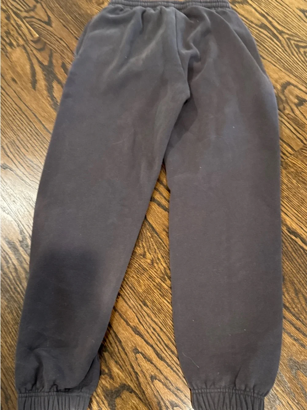 White Fox Boutique charcoal grey Jogger Pants with Pink Logo - Picture 9 of 9